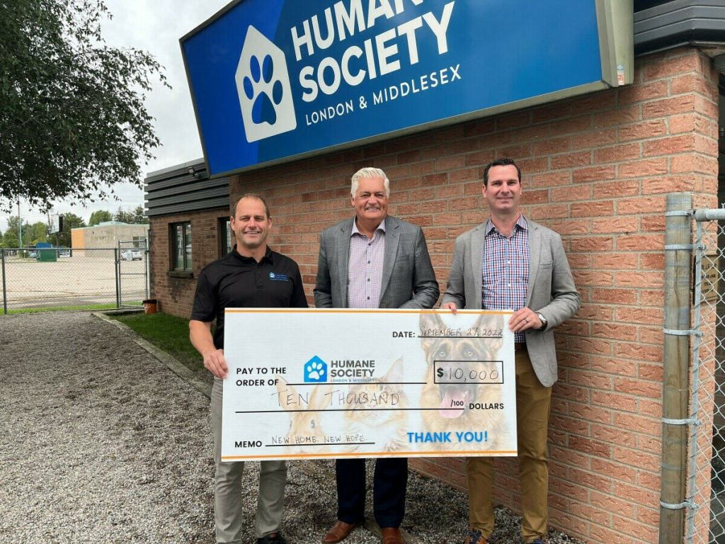McFarlan Rowlands Donates $10,000 to the London Middlesex Humane Society